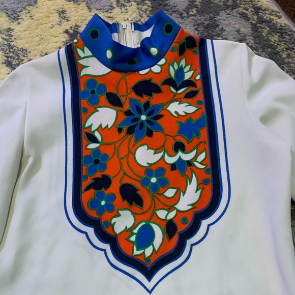 Vintage Tunic Top Size Small 70s Bohemian Print - Picture 2 of 7